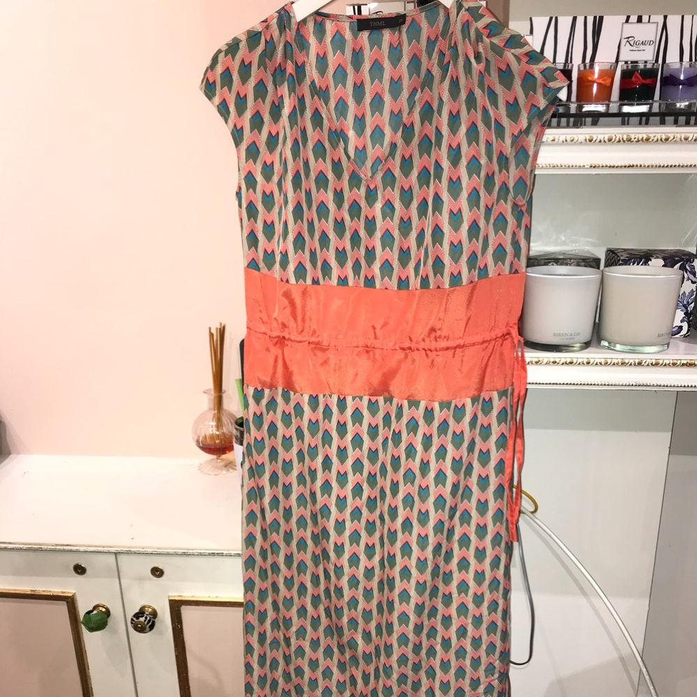 THML geopattern multi color maxi dress size xs